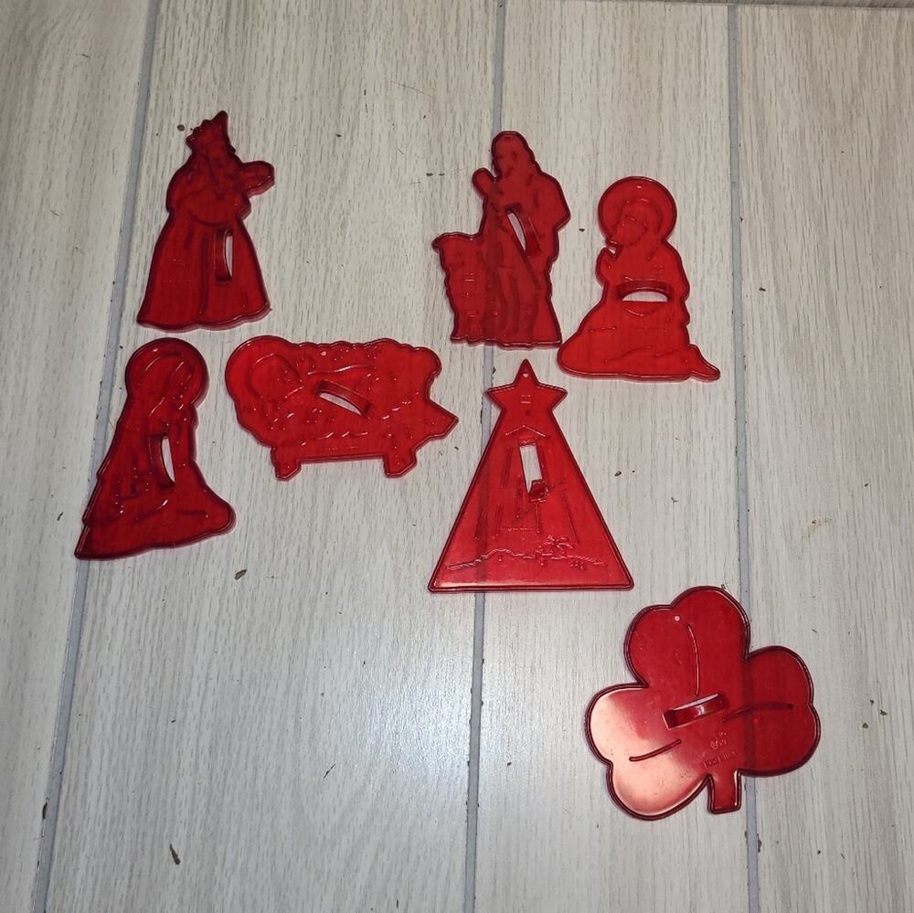 Vtg USA Made 6 Nativty Cookie Cutters Christmas Holiday Baby Jesus Mary Joseph